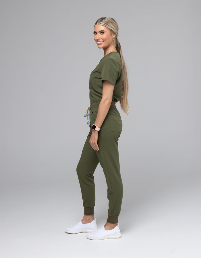 Lainey Scrub Set - Olive Green clearance