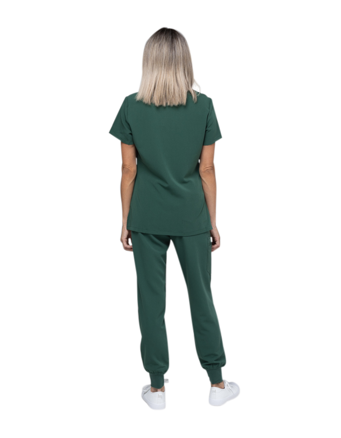 Hunter Green Lainey Scrubs - Scrub Top & Jogger Pants
