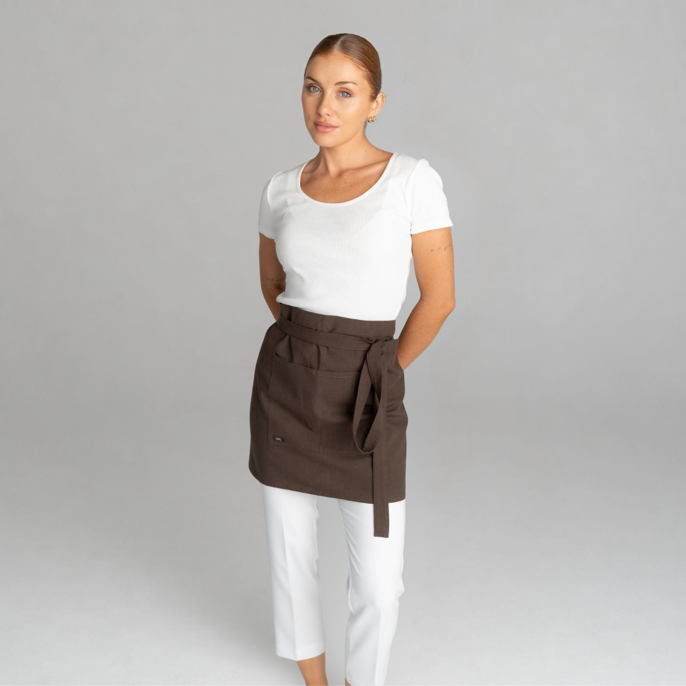 Mia Linen Half Apron