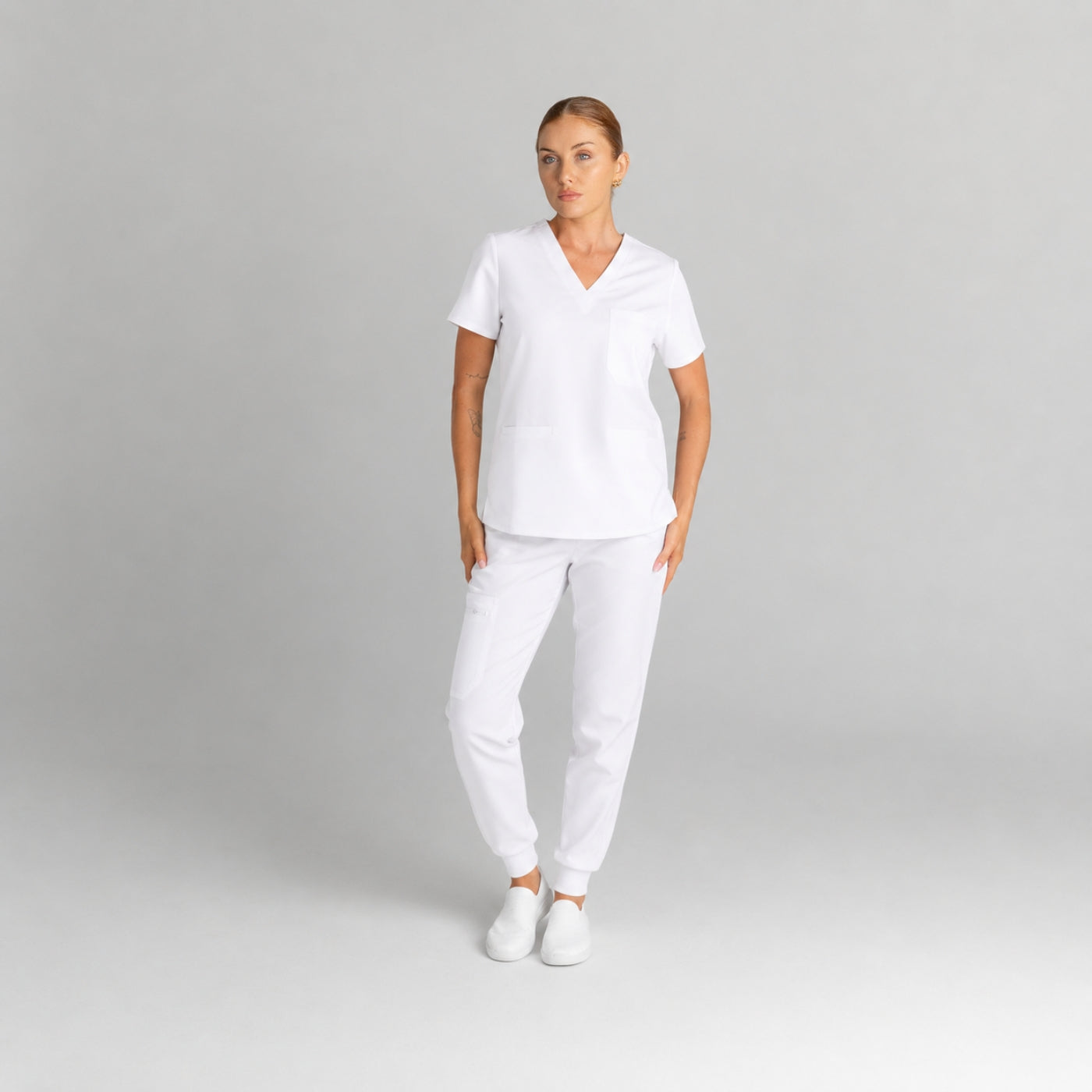 Lainey Scrub Set White - Clearance Sale