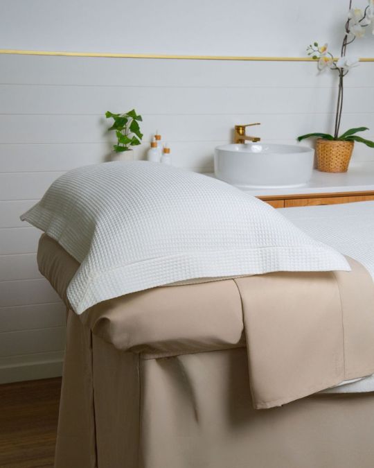 Organic Cotton Waffle Massage Table Cover Set