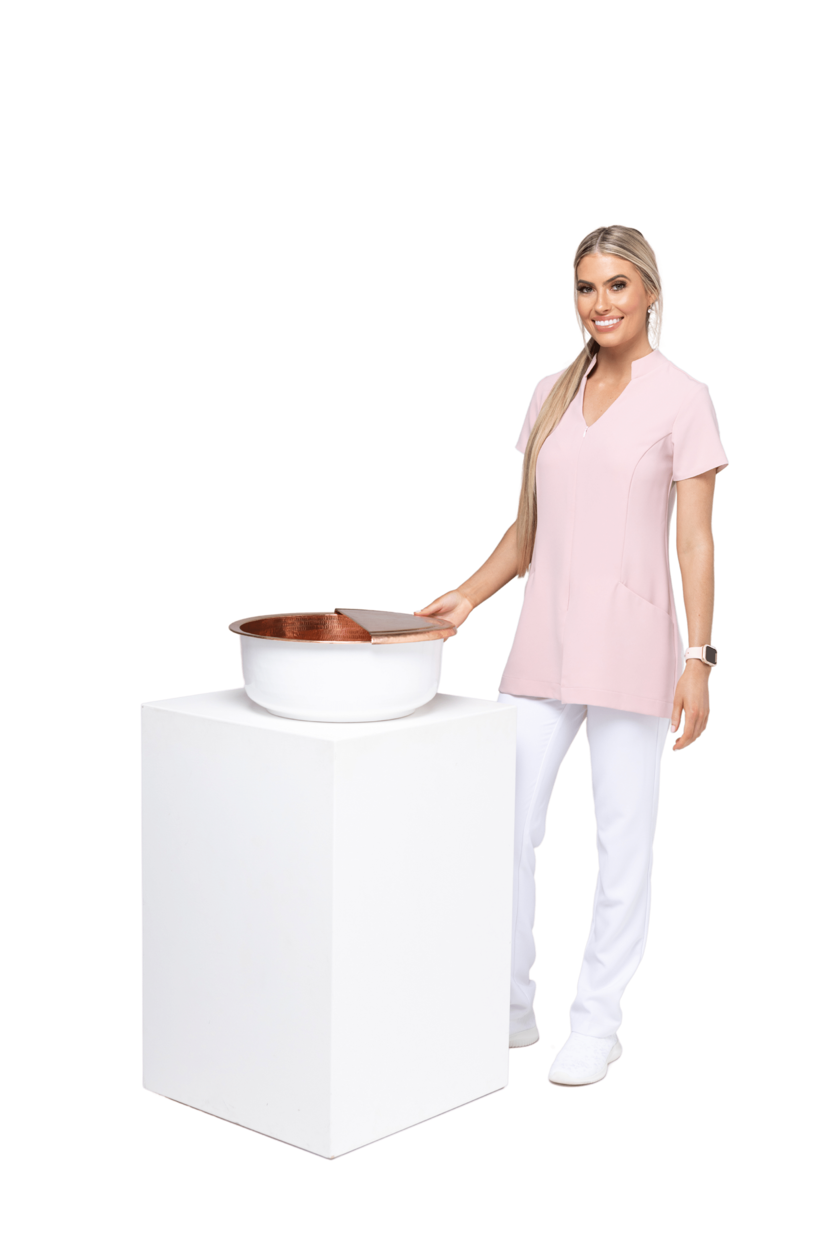 Copper Pedicure Bowl & Footrest Set