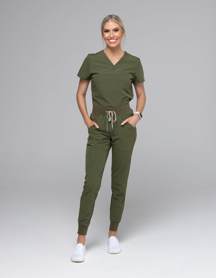 Lainey Scrub Set - Olive Green clearance