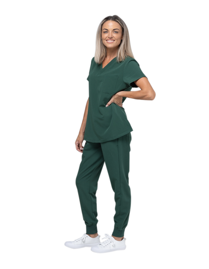 Lainey Scrub Set- Top and pants Hunter Green