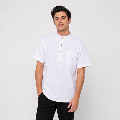 Mens 01 Spa Uniform shirt in White | Spring Spa Wear