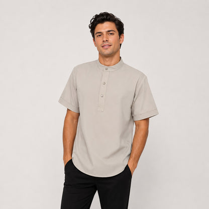 Mens 01 Spa Uniform shirt in Taupe | Spring Spa Wear