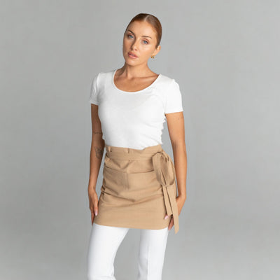 Mia Linen Half Apron in Cinnamon | Spring Spa Wear