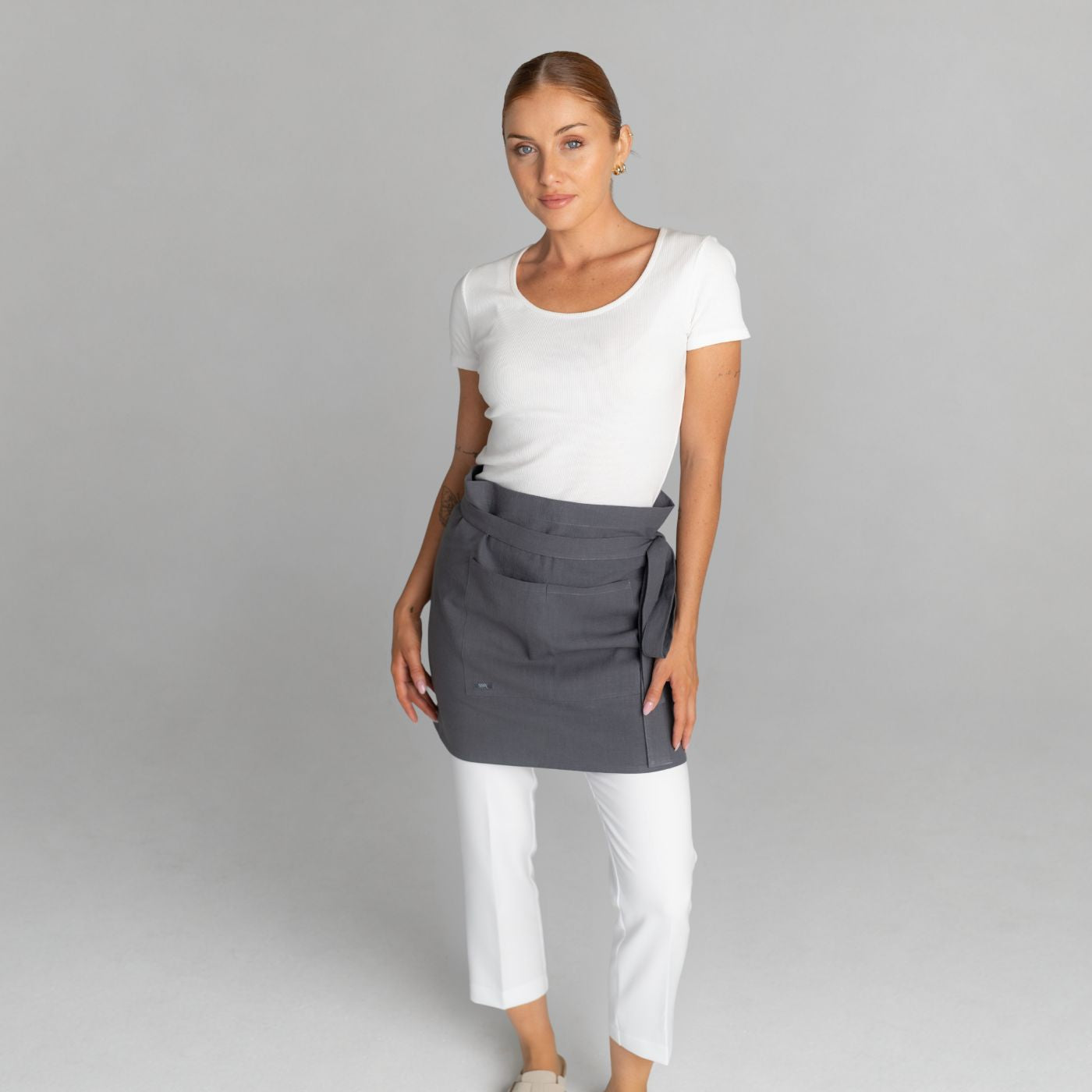 Mia Linen Half Apron