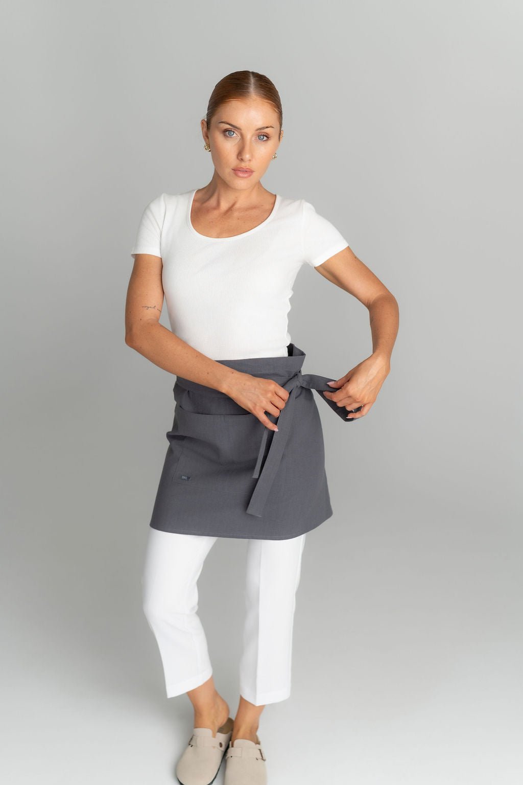 Mia Linen Half Apron