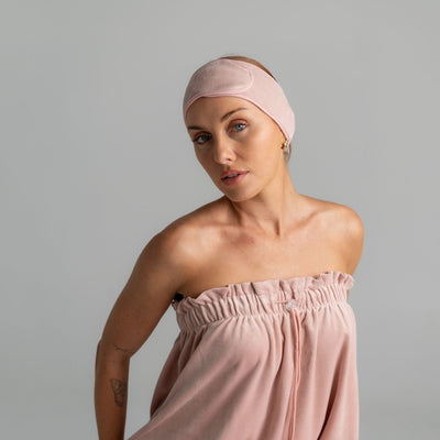 Plush Velour Spa Headbands 6-pack in Blush Pink | Spring Spa Wear