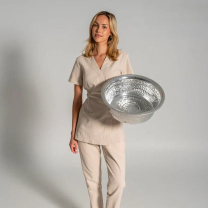 Retreat Pedicure Bowl in Silver, alternate view | Spring Spa Wear