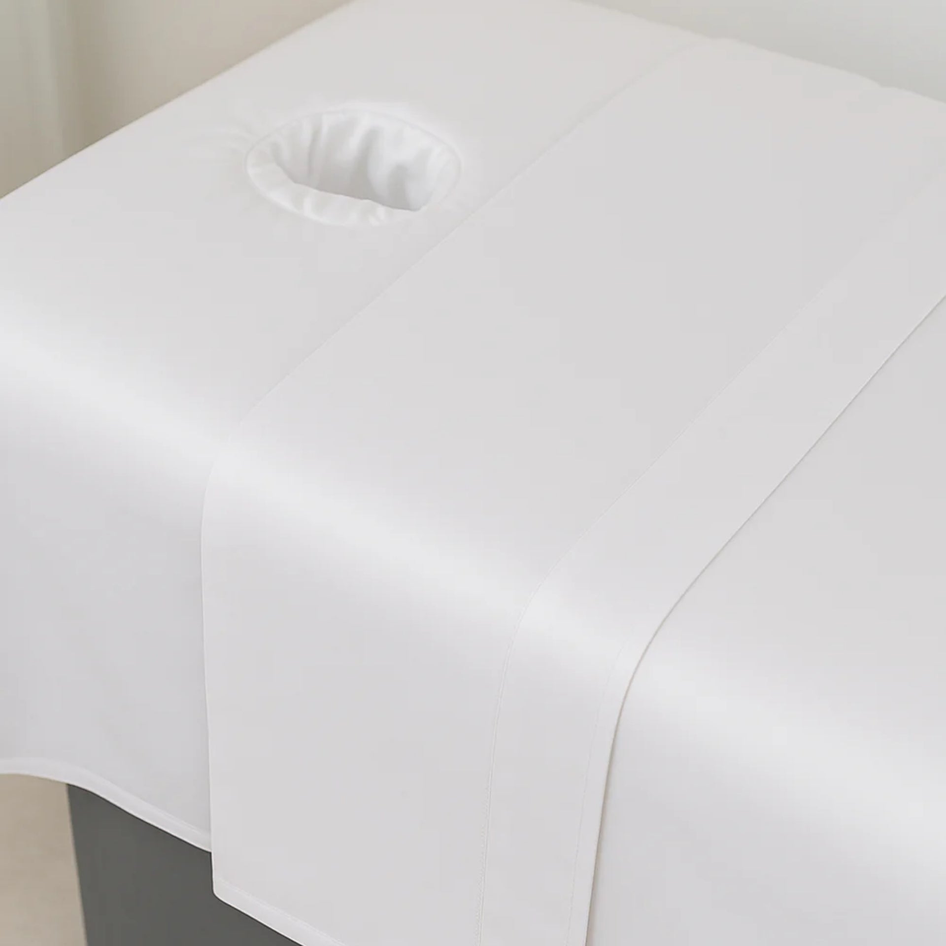White Massage Table Flat Sheet with Face Hole (5pk)