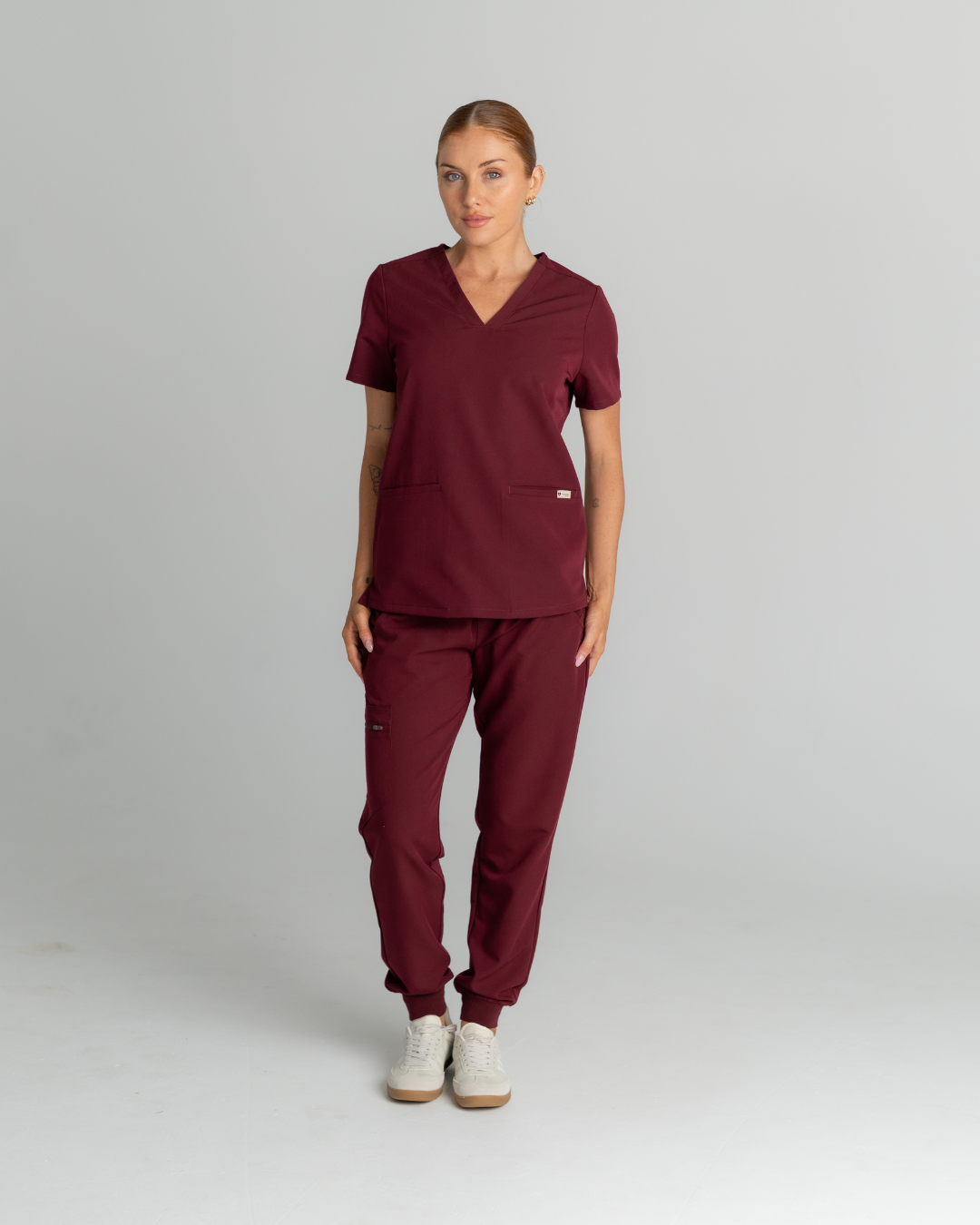 SpringActive™ Burgundy Scrub Set