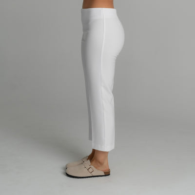 Womens Capri Pants in White, side view | Spring Spa Wear