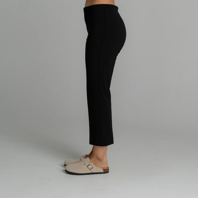 Womens Capri Pants in Black, side view | Spring Spa Wear