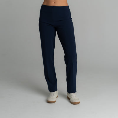 Womens Long Pants in Navy Blue, front detail | Spring Spa Wear