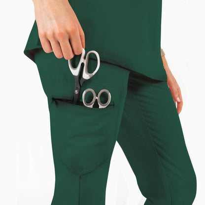 Lainey Scrub Set- Top and pants Hunter Green