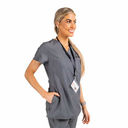 Lainey Scrub Set- Top and pants Grey