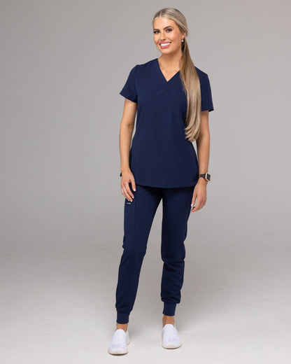 Lainey Scrub Set- Top and pants Navy Blue