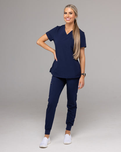 Lainey Scrub Set- Top and pants Navy Blue