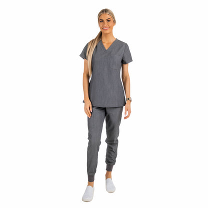 Lainey Scrub Set- Top and pants Grey