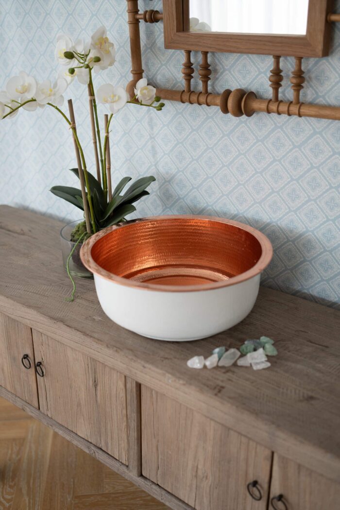 white copper pedicure bowl